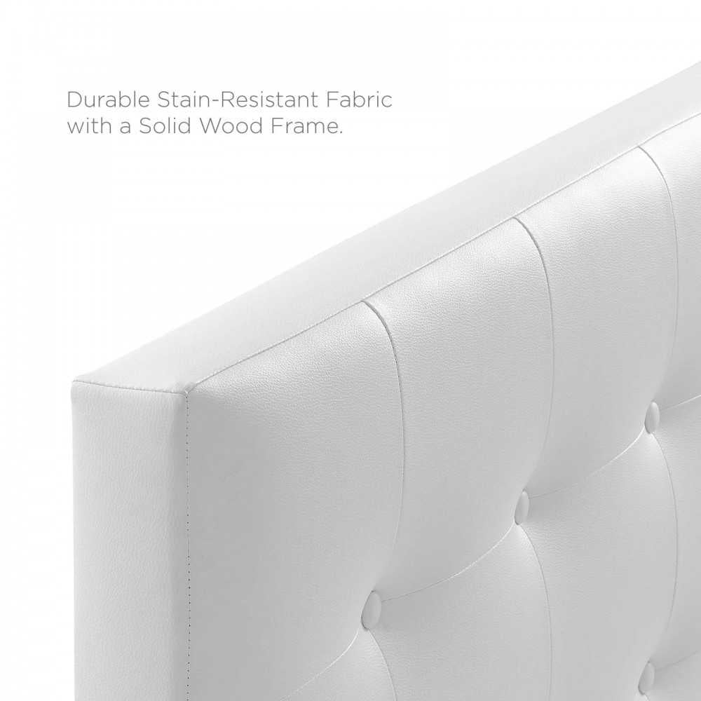 Lily King Upholstered Vinyl Headboard, White