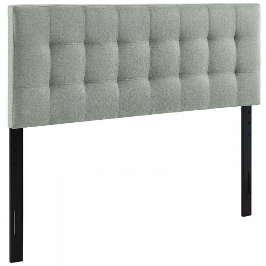 Lily Queen Upholstered Fabric Headboard, Gray