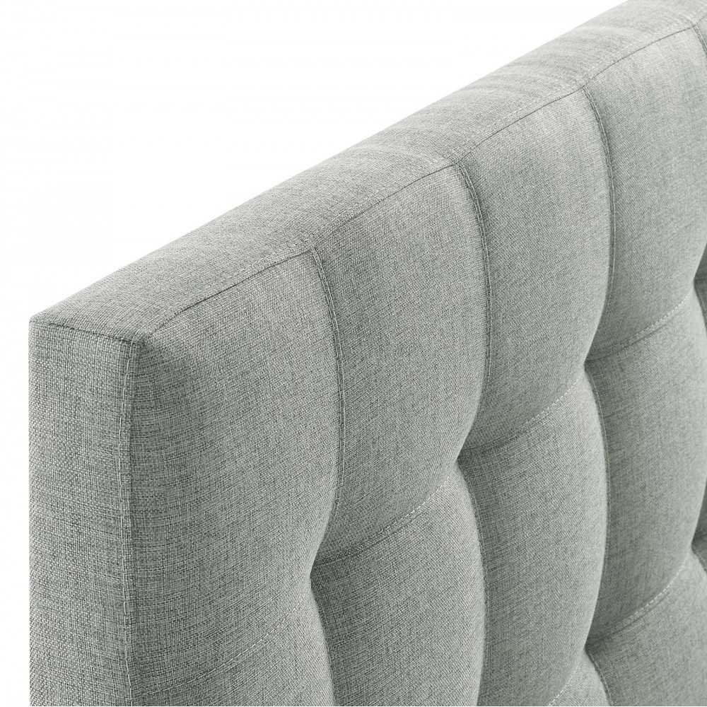 Lily Queen Upholstered Fabric Headboard, Gray