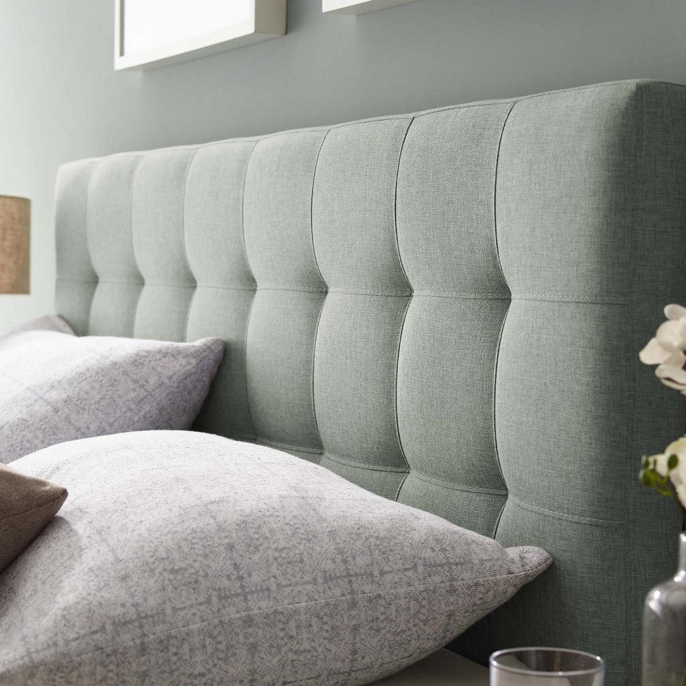 Lily Queen Upholstered Fabric Headboard, Gray