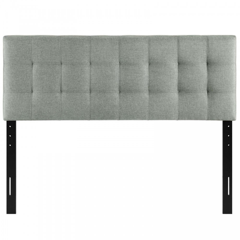 Lily Queen Upholstered Fabric Headboard, Gray