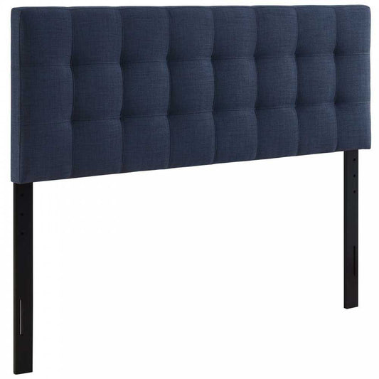 Lily Queen Upholstered Fabric Headboard, Navy