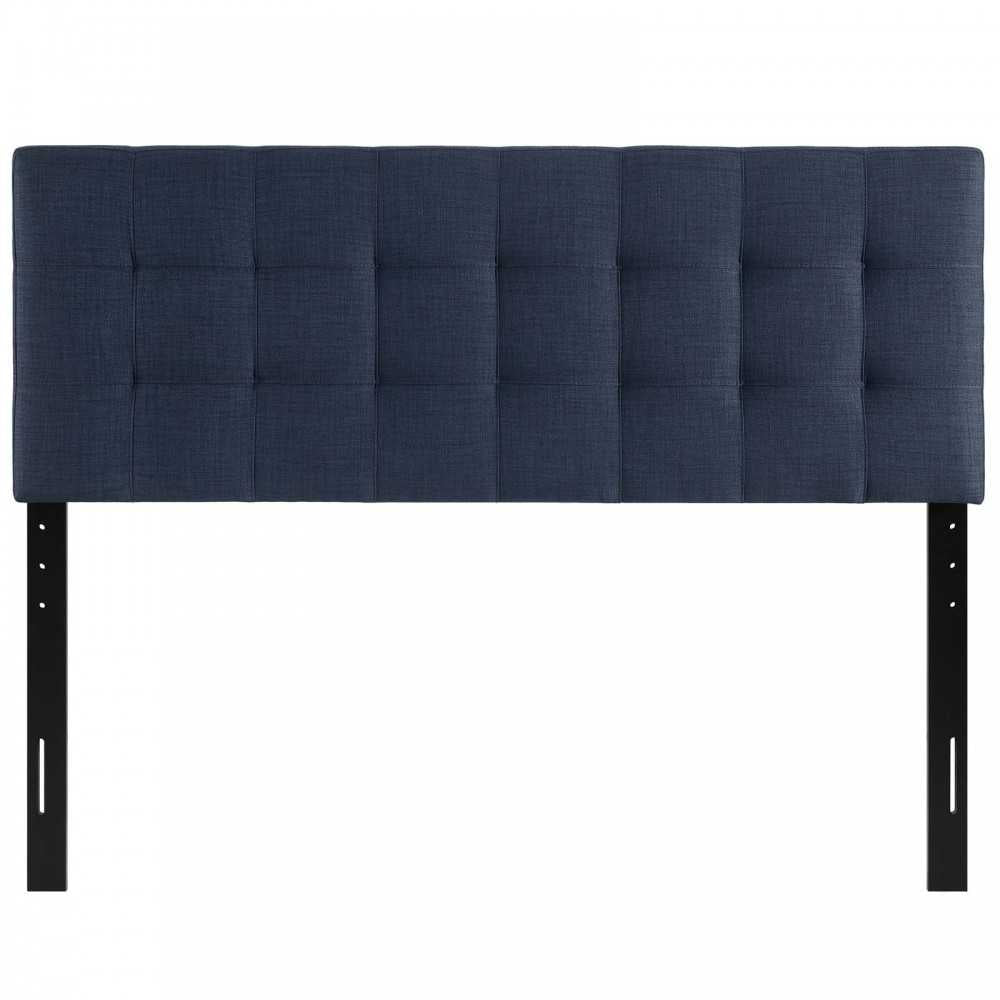 Lily Queen Upholstered Fabric Headboard, Navy