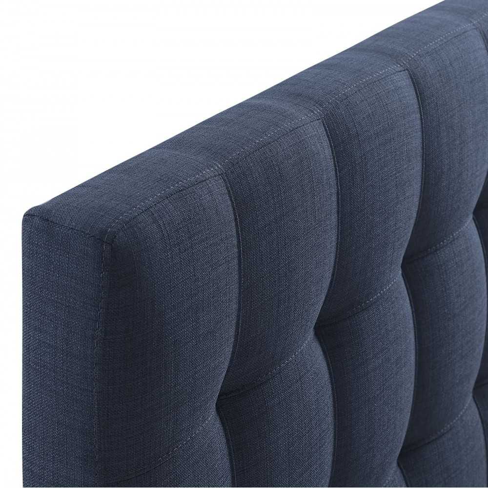 Lily Queen Upholstered Fabric Headboard, Navy
