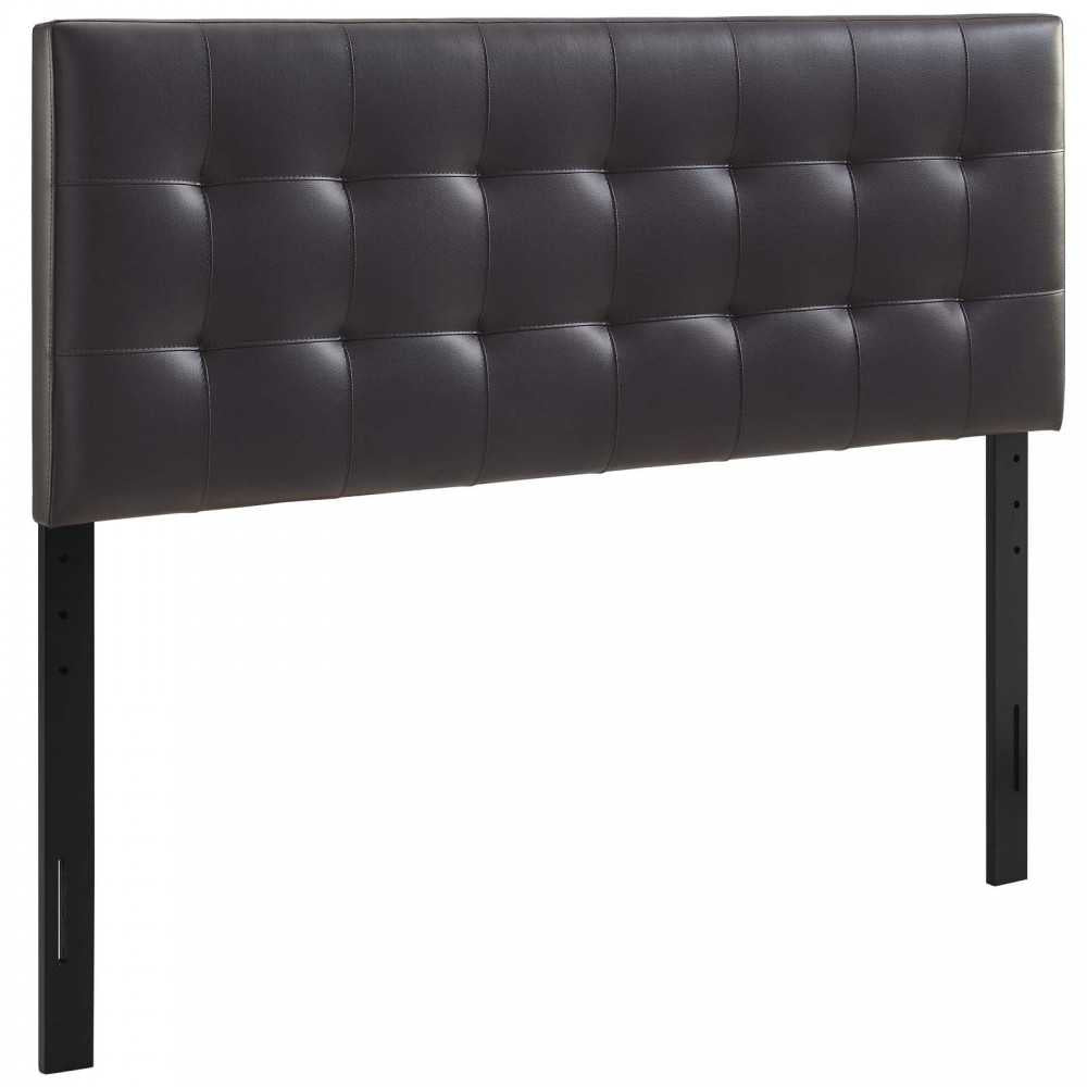 Lily Queen Upholstered Vinyl Headboard, Brown