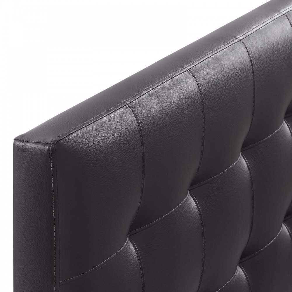 Lily Queen Upholstered Vinyl Headboard, Brown