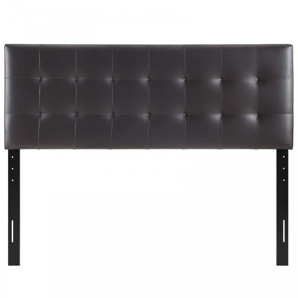 Lily Queen Upholstered Vinyl Headboard, Brown