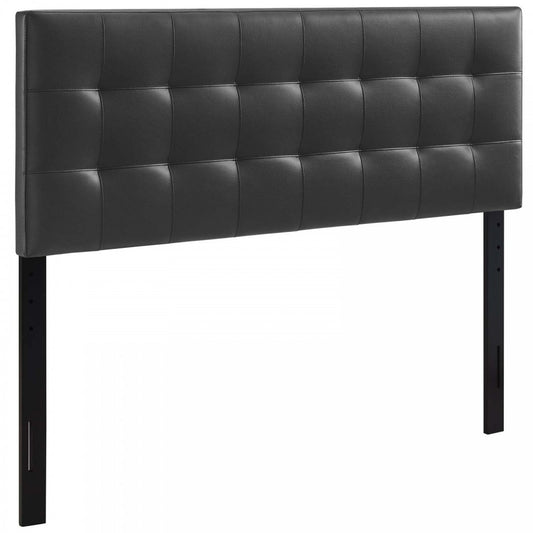 Lily Queen Upholstered Vinyl Headboard, Black