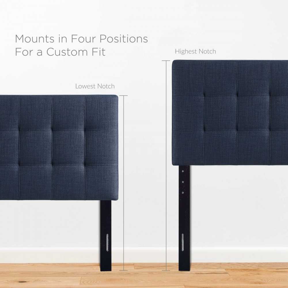 Lily Twin Upholstered Fabric Headboard, Navy