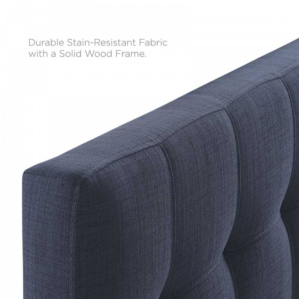Lily Twin Upholstered Fabric Headboard, Navy