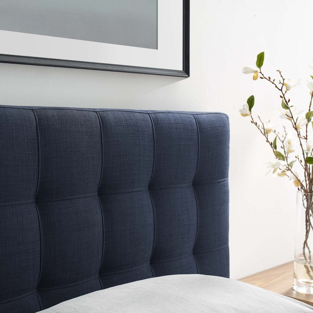 Lily Twin Upholstered Fabric Headboard, Navy