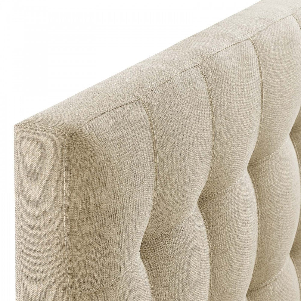 Lily Twin Upholstered Fabric Headboard, Beige