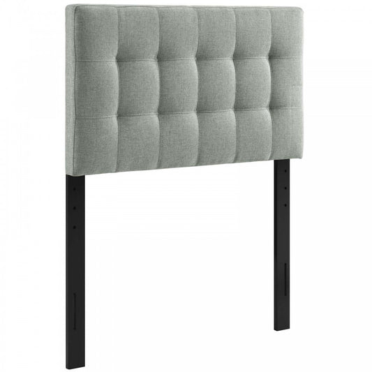 Lily Twin Upholstered Fabric Headboard, Gray