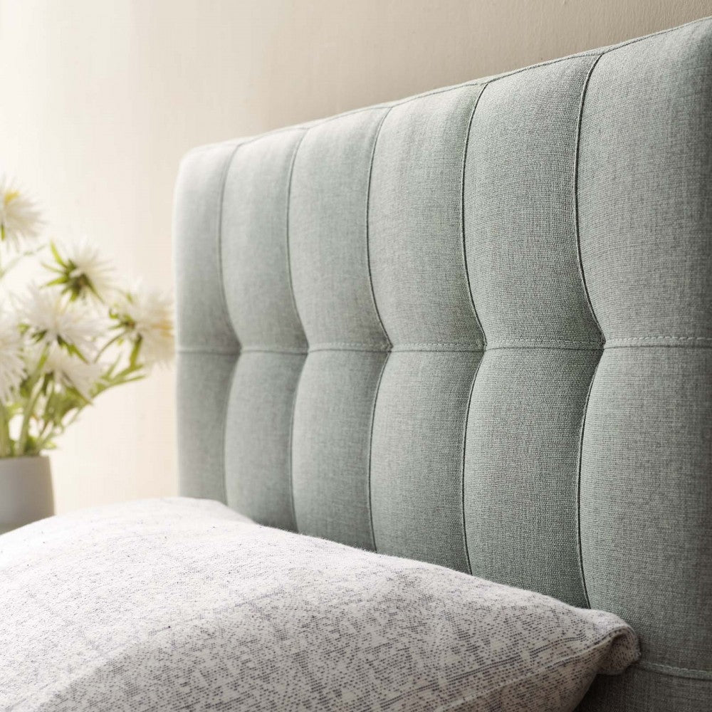 Lily Twin Upholstered Fabric Headboard, Gray