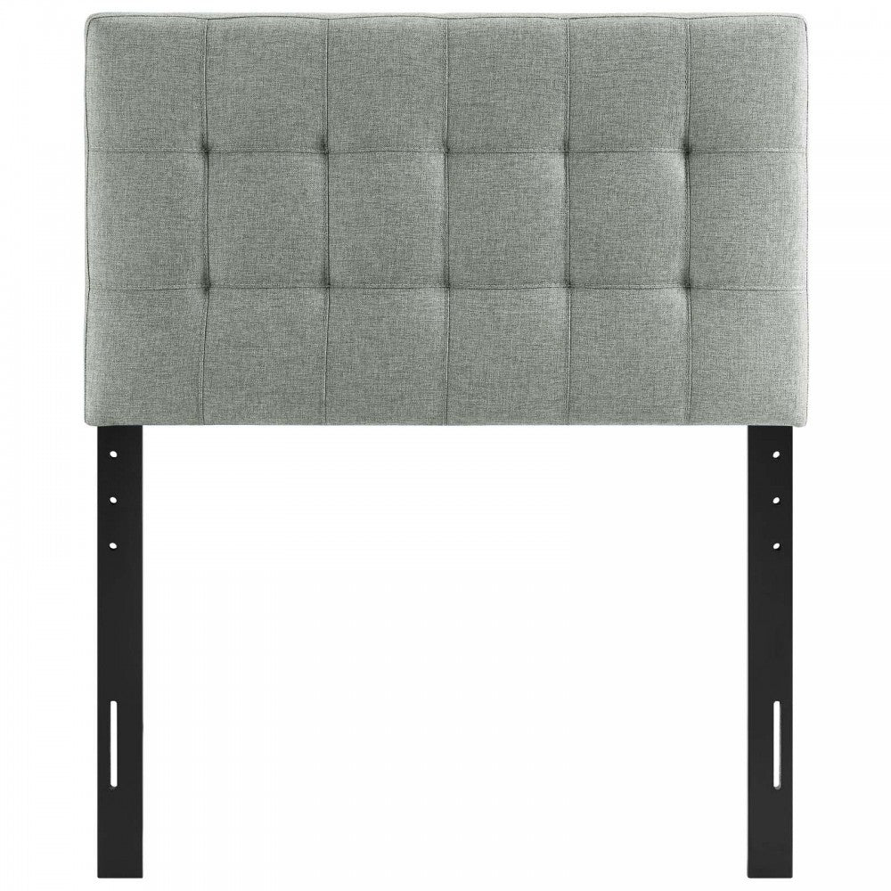 Lily Twin Upholstered Fabric Headboard, Gray