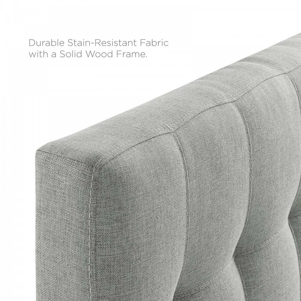 Lily Twin Upholstered Fabric Headboard, Gray