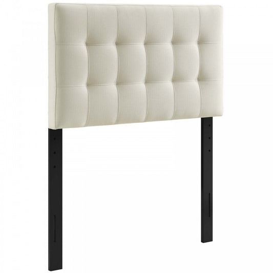 Lily Twin Upholstered Fabric Headboard, Ivory