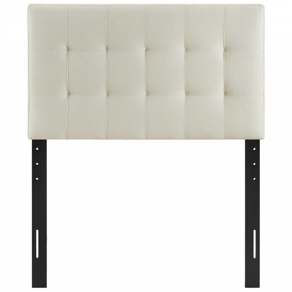 Lily Twin Upholstered Fabric Headboard, Ivory