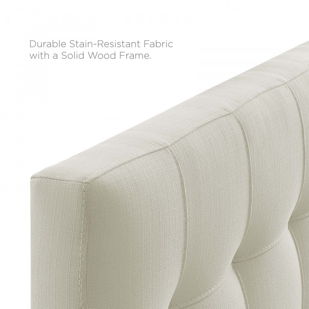 Lily Twin Upholstered Fabric Headboard, Ivory
