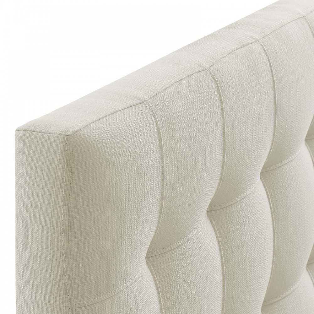 Lily Twin Upholstered Fabric Headboard, Ivory