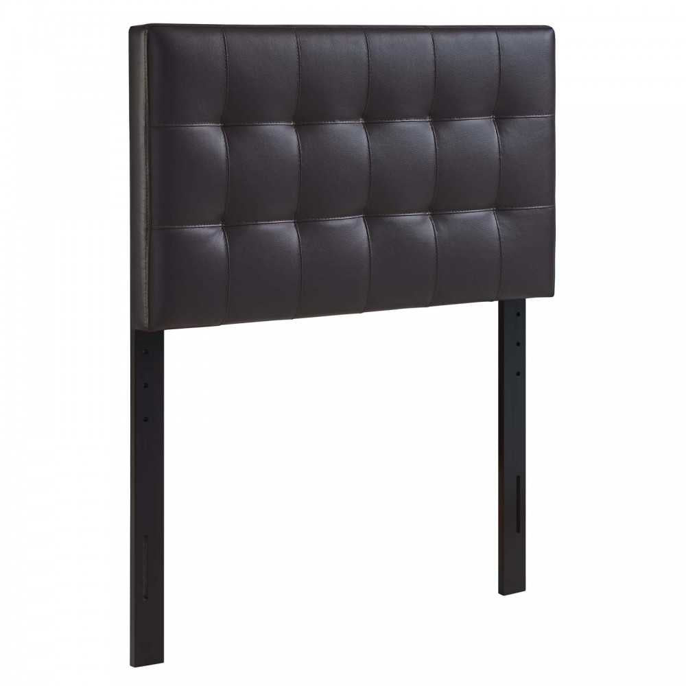 Lily Twin Upholstered Vinyl Headboard, Brown