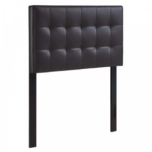 Lily Twin Upholstered Vinyl Headboard, Brown