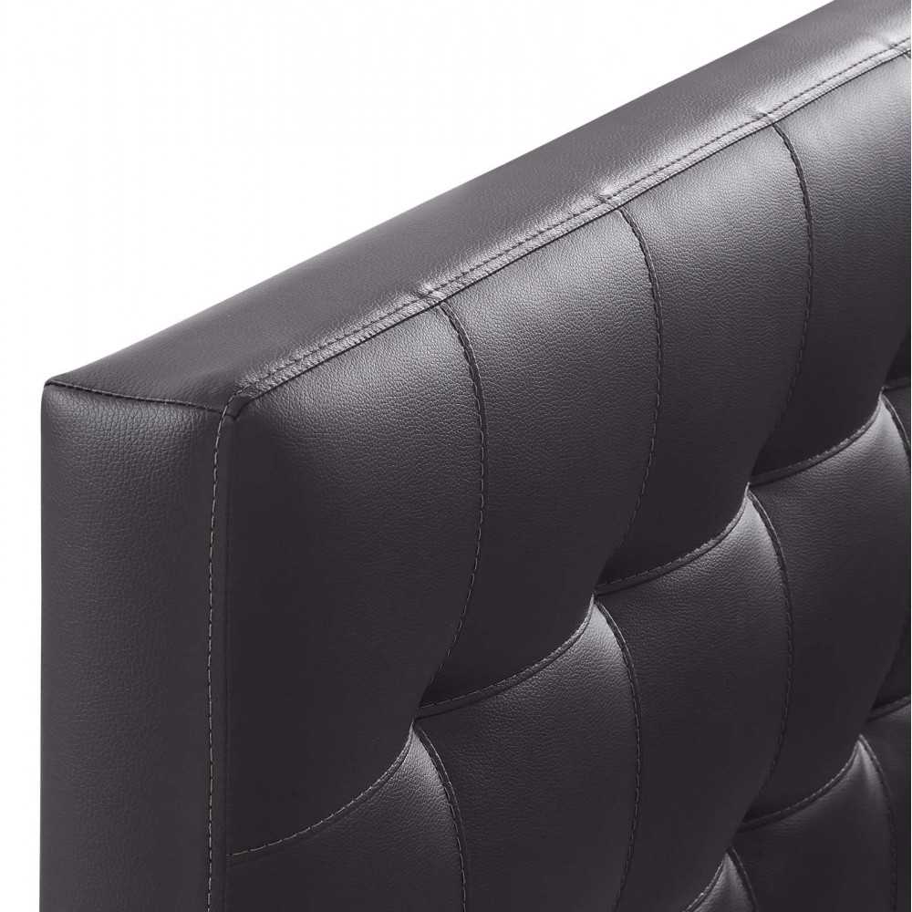 Lily Twin Upholstered Vinyl Headboard, Brown