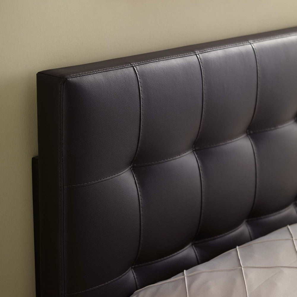 Lily Twin Upholstered Vinyl Headboard, Brown