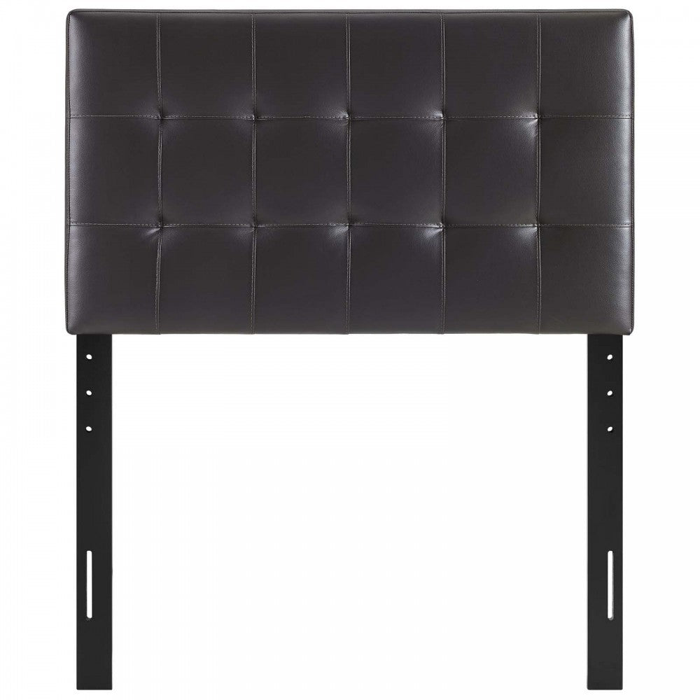 Lily Twin Upholstered Vinyl Headboard, Brown
