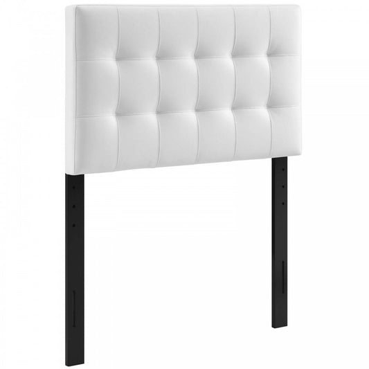 Lily Twin Upholstered Vinyl Headboard, White
