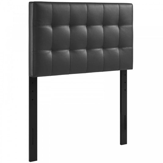 Lily Twin Upholstered Vinyl Headboard, Black