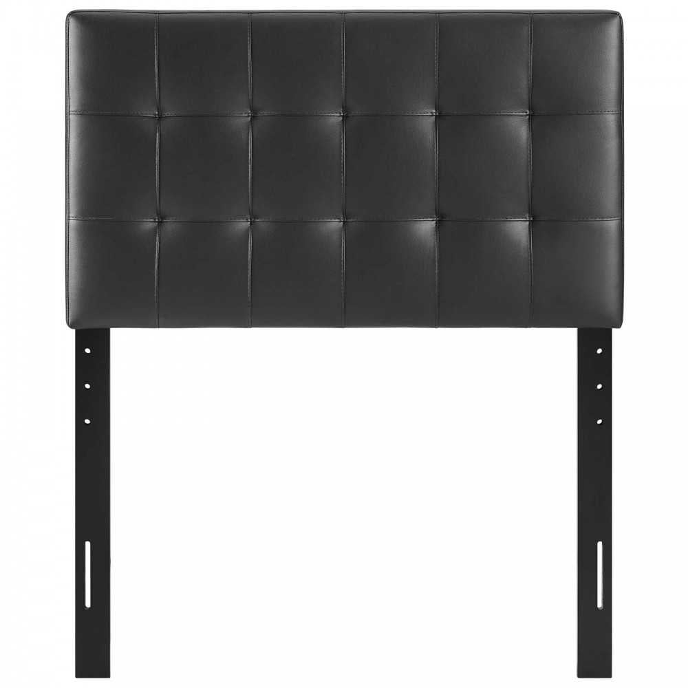 Lily Twin Upholstered Vinyl Headboard, Black