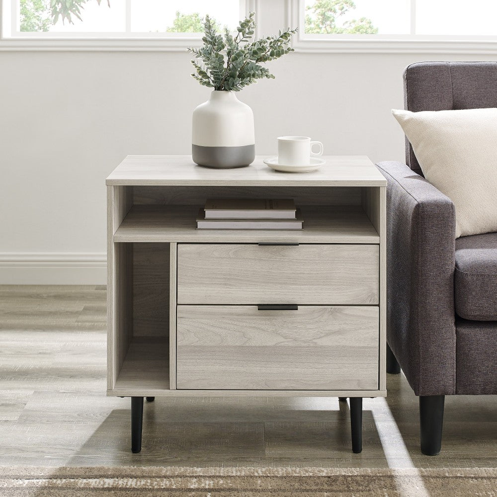 Lincoln 25" Modern Storage Nightstand - Birch