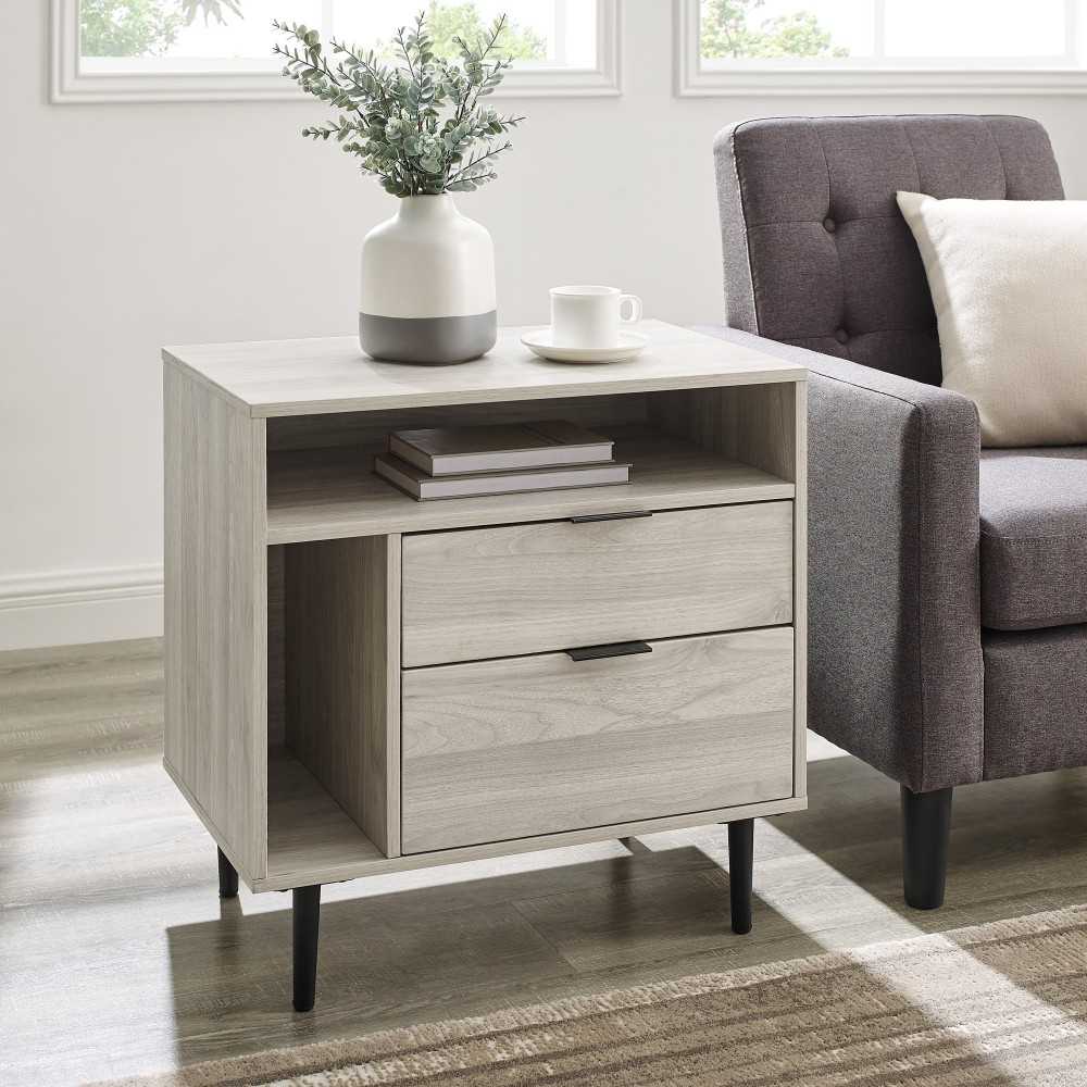 Lincoln 25" Modern Storage Nightstand - Birch