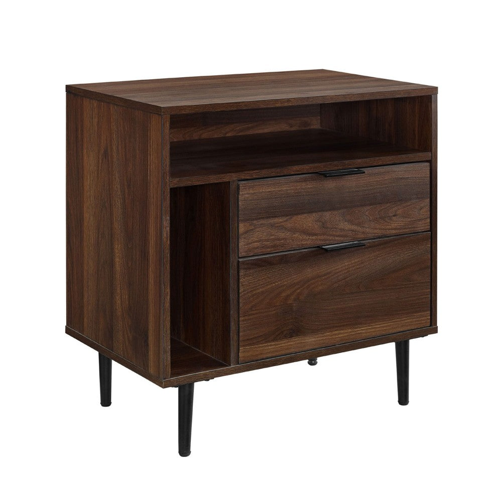 Lincoln 25" Modern Storage Nightstand - Dark Walnut