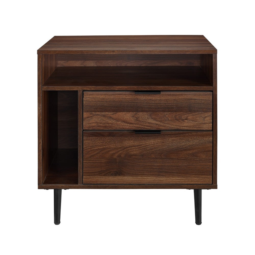 Lincoln 25" Modern Storage Nightstand - Dark Walnut