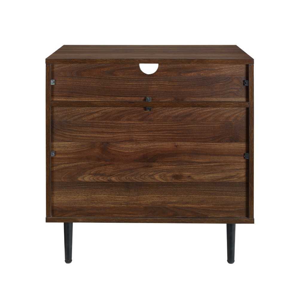 Lincoln 25" Modern Storage Nightstand - Dark Walnut