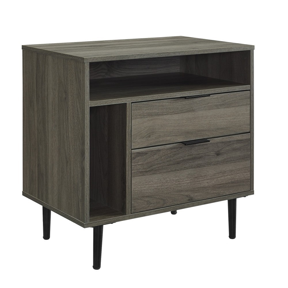 Lincoln 25" Modern Storage Nightstand - Slate Gray