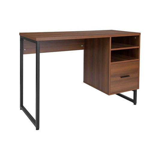 Lincoln Collection Computer Desk in Rustic Wood Grain Finish