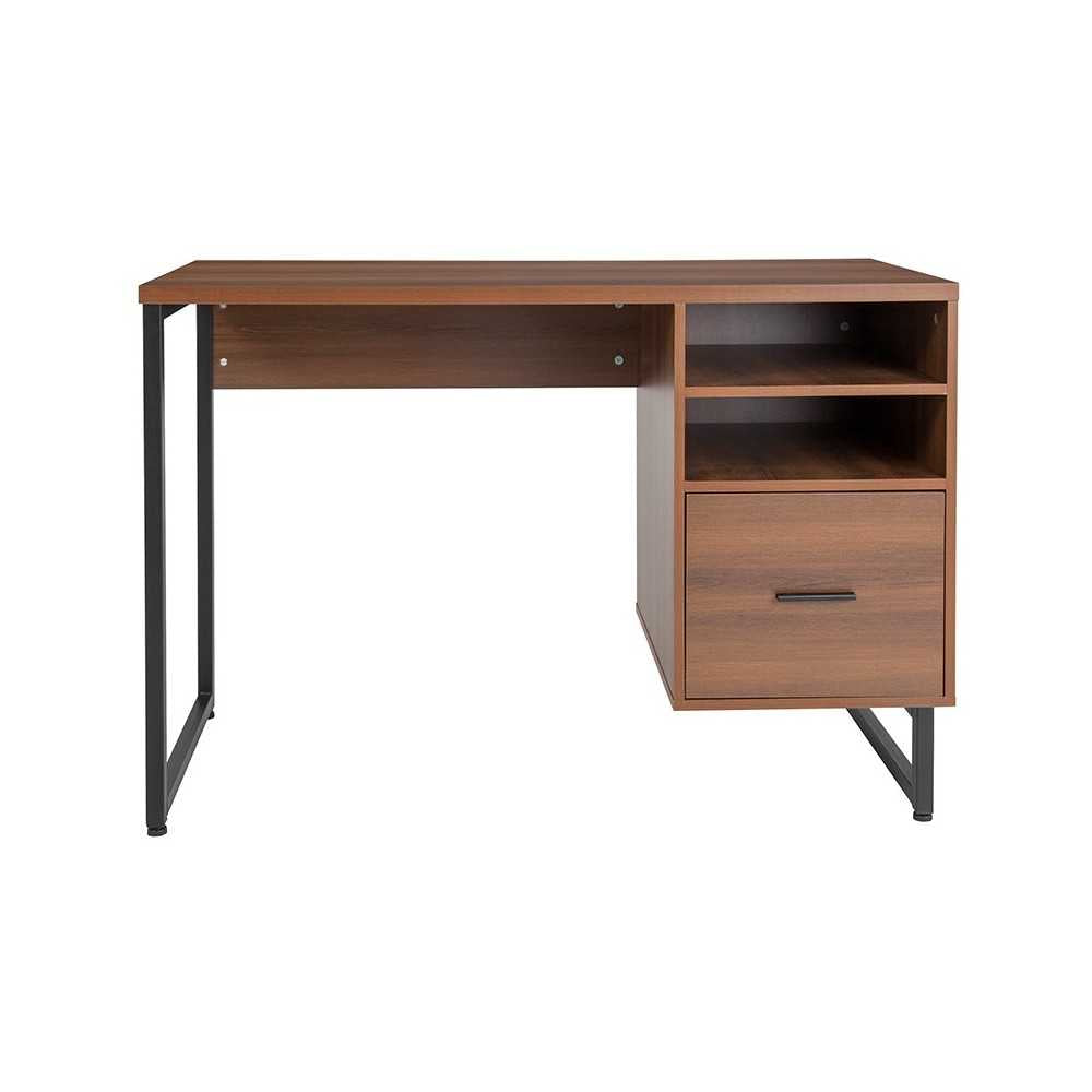 Lincoln Collection Computer Desk in Rustic Wood Grain Finish