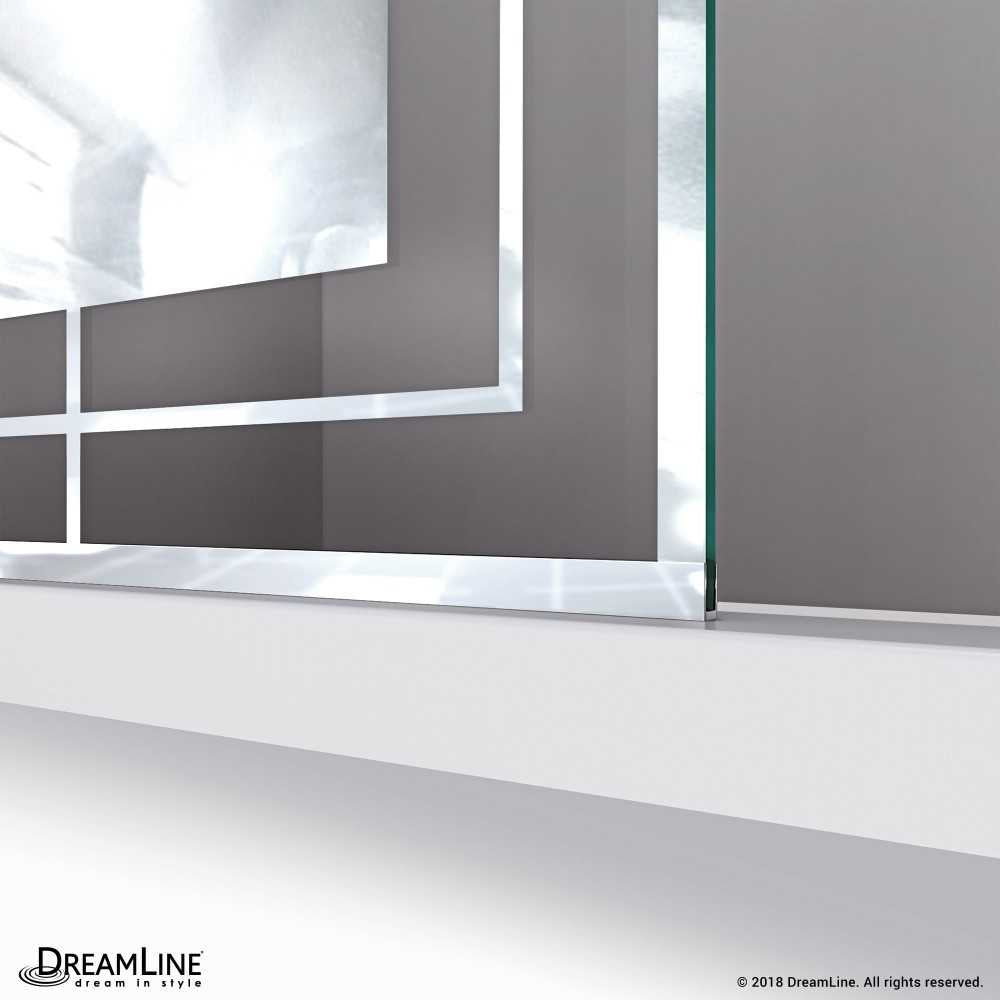 Linea Mira 34 in. W x 72 in. H Single Panel Frameless Shower Screen in Polished Stainless Steel