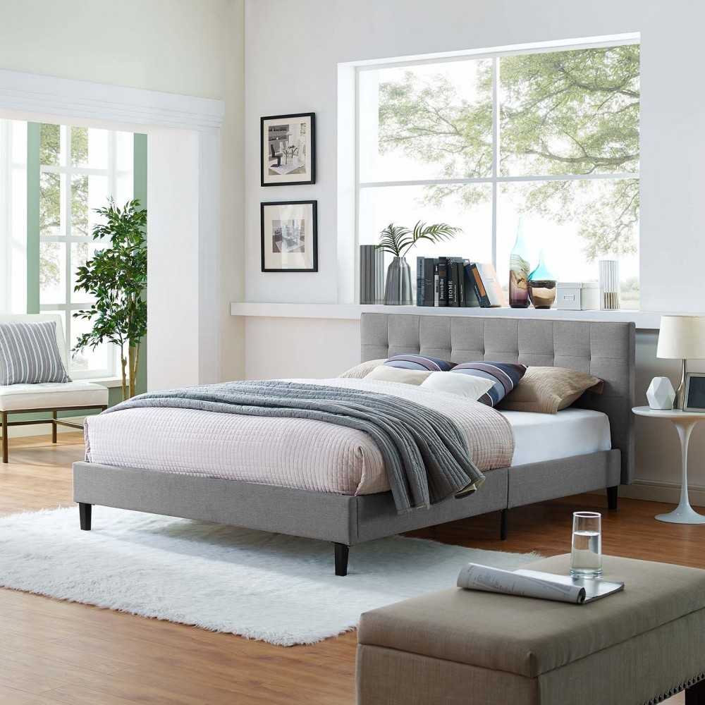 Linnea Full Bed, Light Gray