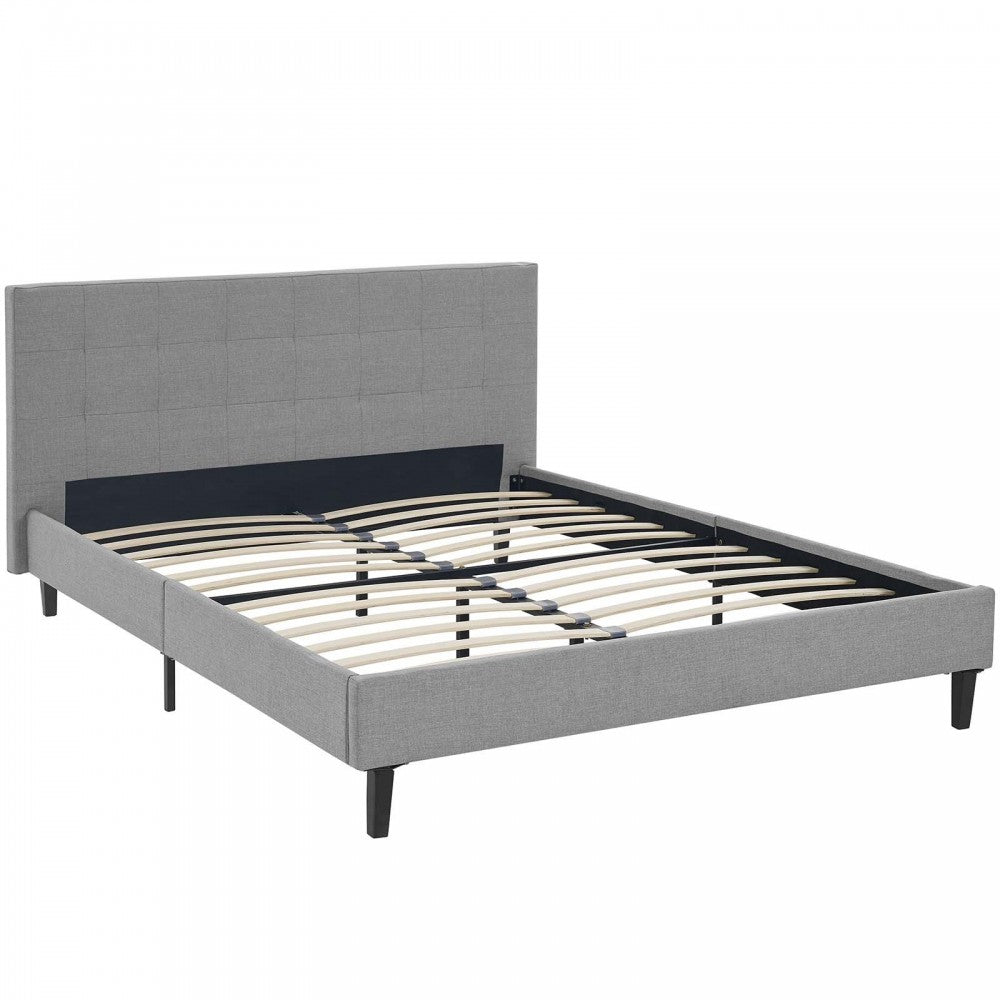 Linnea Full Bed, Light Gray