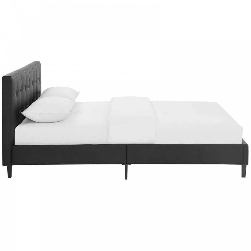 Linnea Full Faux Leather Bed, Black