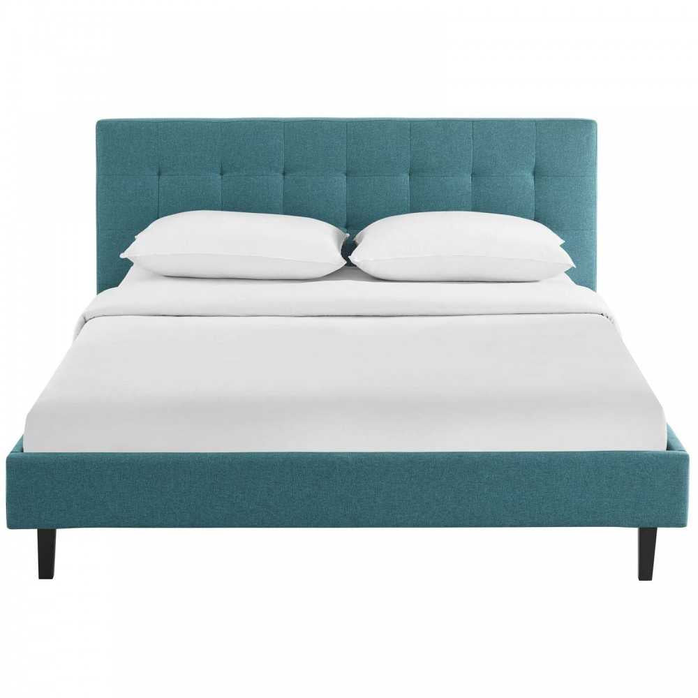 Linnea Queen Fabric Bed, Teal