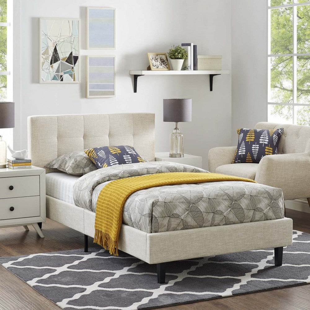 Linnea Twin Bed, Beige