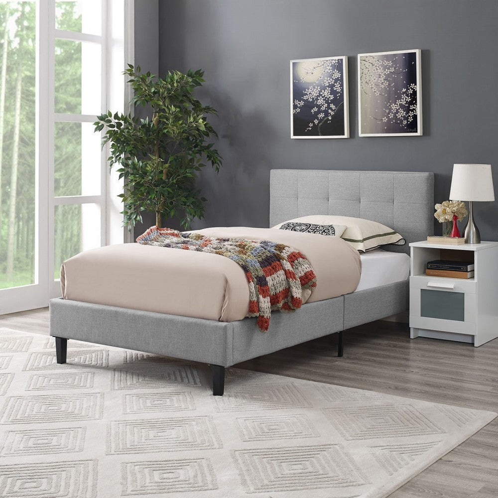 Linnea Twin Bed, Light Gray