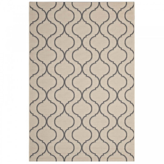 Linza Wave Abstract Trellis 5x8 Indoor and Outdoor Area Rug
