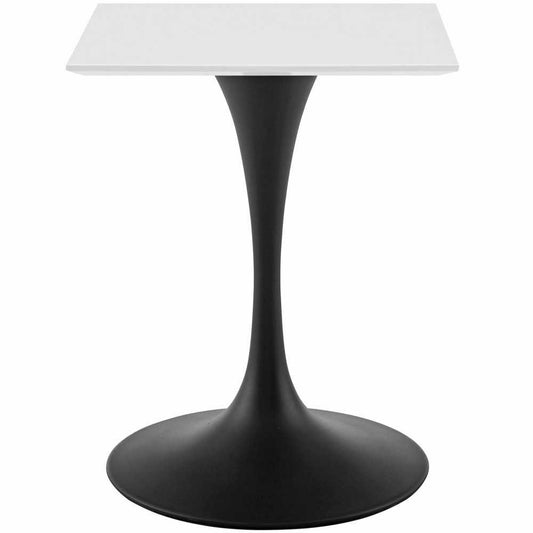 Lippa 24" Square Wood Top Dining Table, Black White