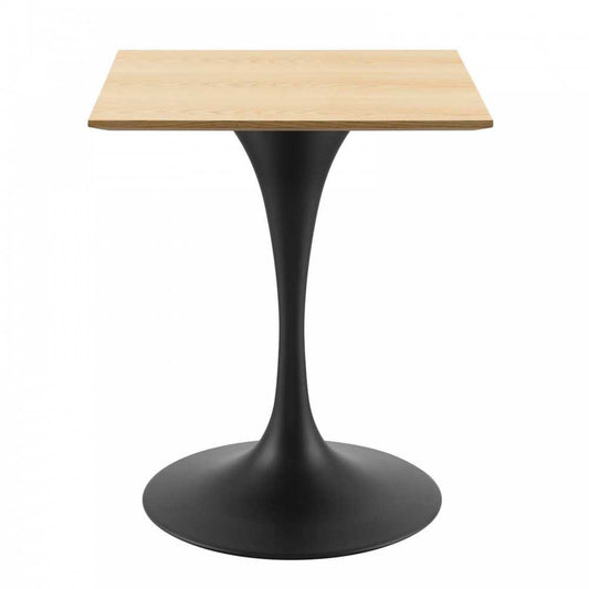 Lippa 24" Wood Square Dining Table, Black Natural